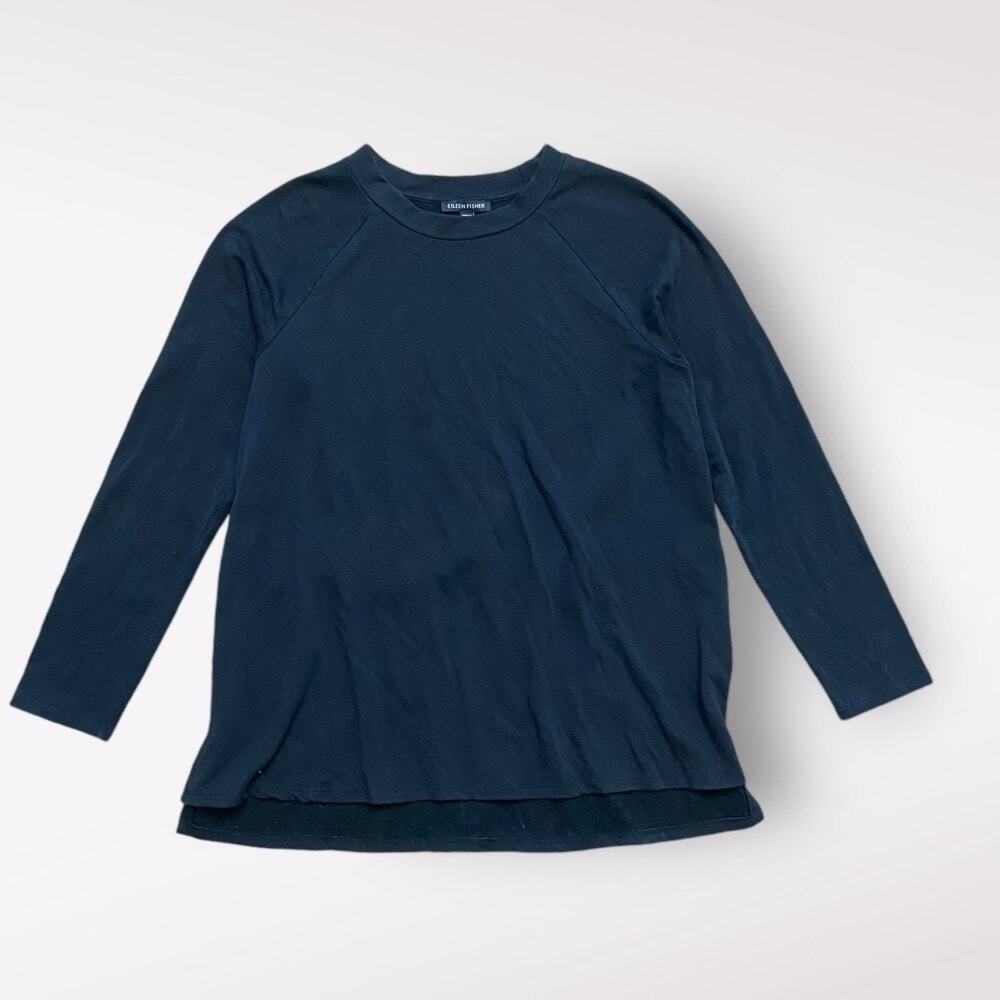 Eileen‎ Fisher Tencel Long Sleeve Tunic Womens Size XS Black